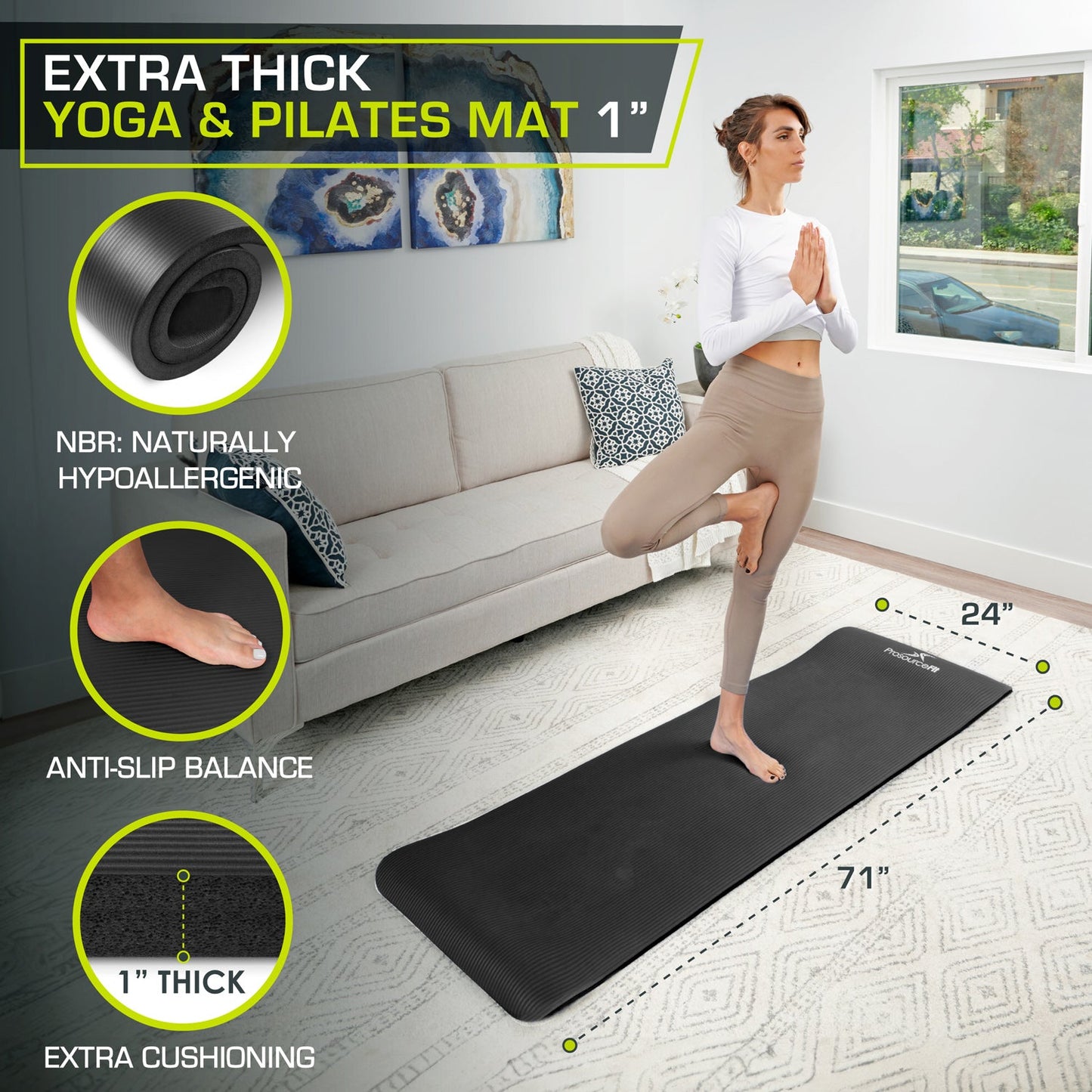 Extra Thick Yoga and Pilates Mat