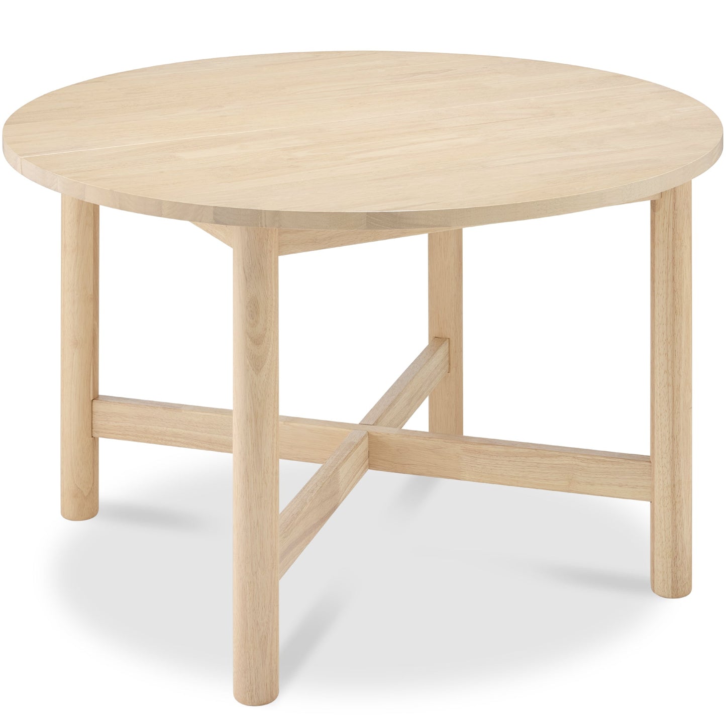 47In Round Solid Wood Dining Table, Modern Farmhouse Table For 4, Space Saving, Easy Assembly
