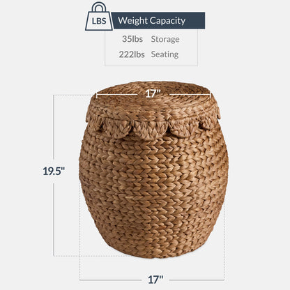 Scalloped Hyacinth Storage Tote Basket