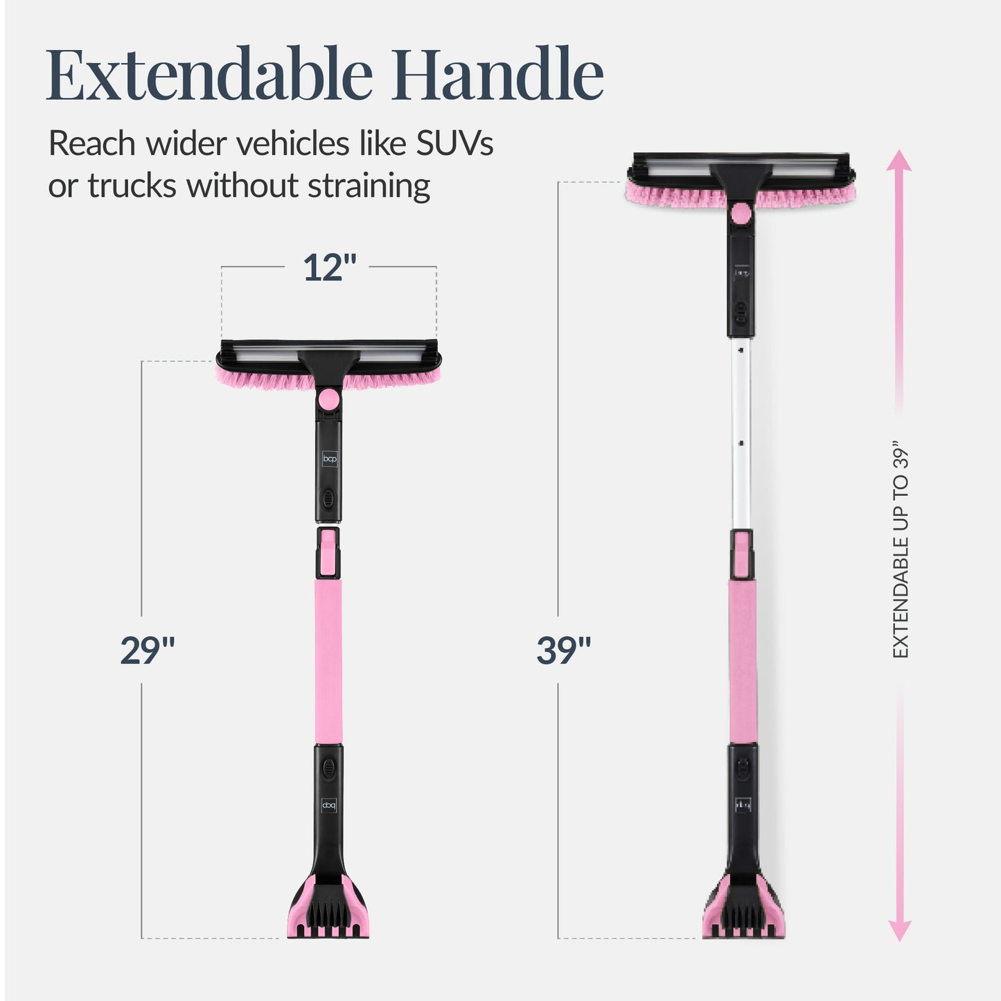 4 in 1 Snow Brush with Shovel, Ice Scraper & Squeegee w/Storage Bag