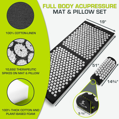 Full Body Acupressure Mat and Pillow Set